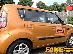 fake Driving school Posh nasty big-boobed examiner